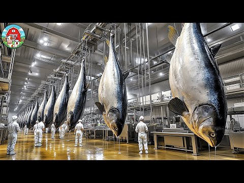 How Fishermen Catch and Farm Giant Tuna | Amazing Tuna Processing and Canning in Seafood