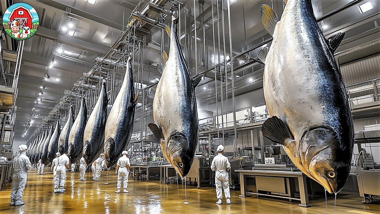 How Fishermen Catch and Farm Giant Tuna | Amazing Tuna Processing and Canning in Seafood