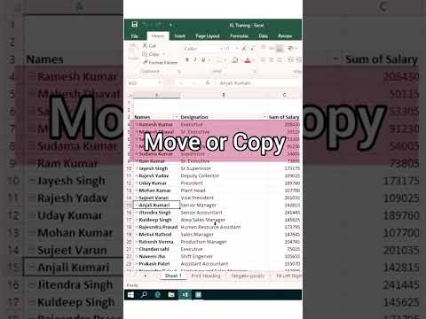 How to copy excel sheet to another excel file #shorts Ms excel