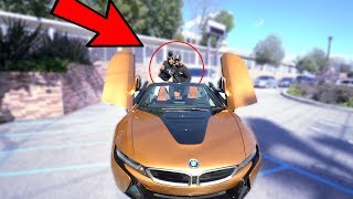 Picking up MY LITTLE SISTER from High school in a 2019 BMW i8 DROPTOP!! **They Kicked Me Out**