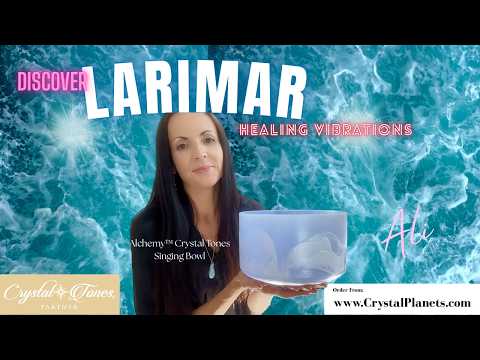Larimar, White Light Angel Gold Crystal Tones® Alchemy Crystal Singing Bowl 9" F+25