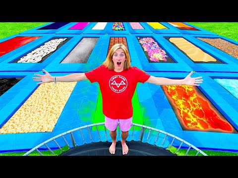 GIANT MYSTERY TRAMPOLINE Challenge! (WHEEL OF FORTUNE decides JUMP!)
