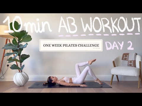 10MIN AB WORKOUT | DAY 2 PILATES CHALLENGE | NO EQUIPMENT