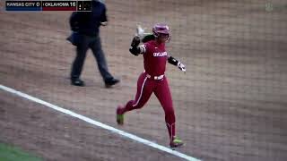 Oklahoma softball's Tia Milloy home run vs. Kansas City