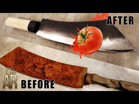 Old machete restoration turns into Japanese kitchen knife