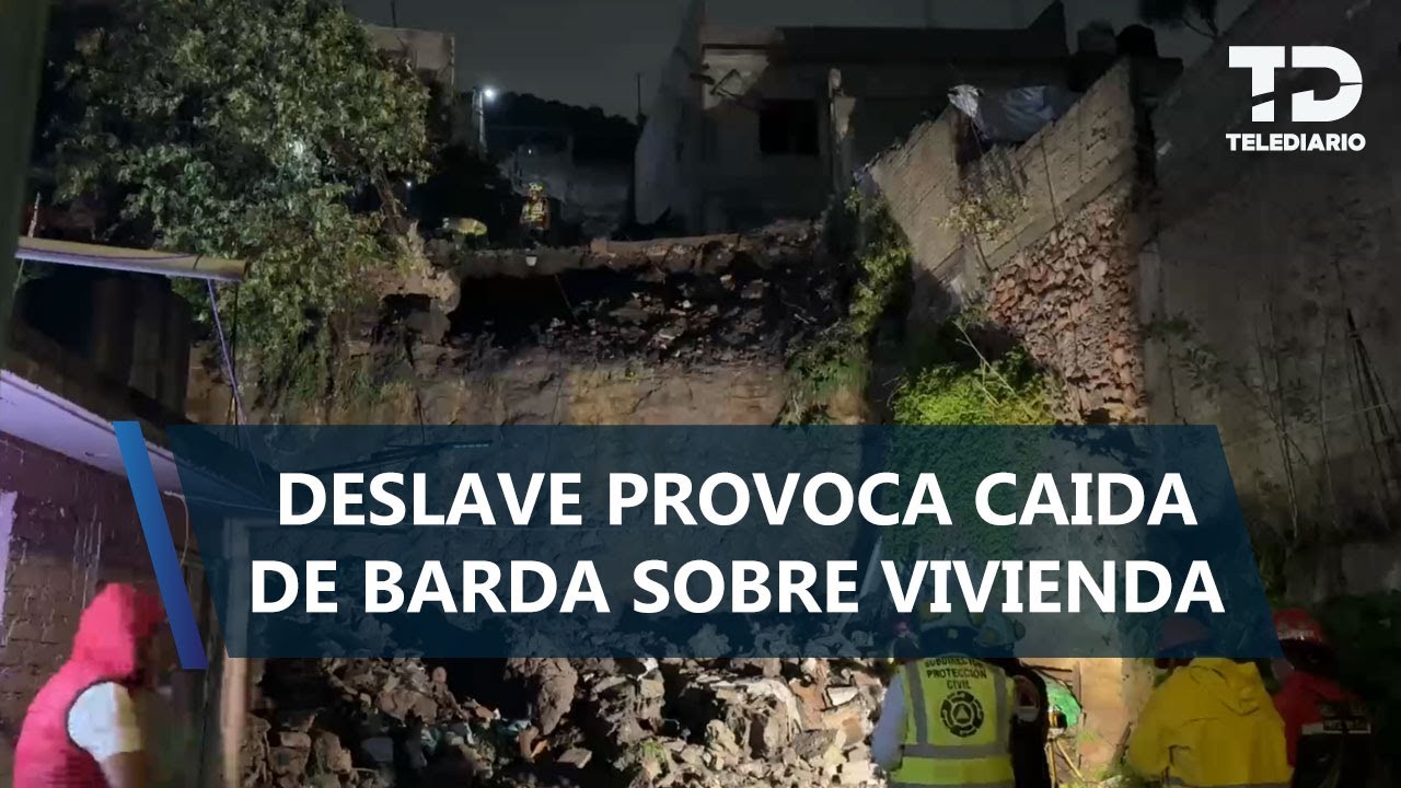 Lluvias provocan caída de barda perimetral en Ecatepec; no se reportan lesionados