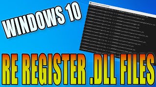 How To Re Register .DLL Files In Windows 10 PC Tutorial | Fix DLL Errors