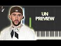 Bad Bunny - UN PREVIEW | Instrumental Piano Tutorial / Partitura / Karaoke / MIDI