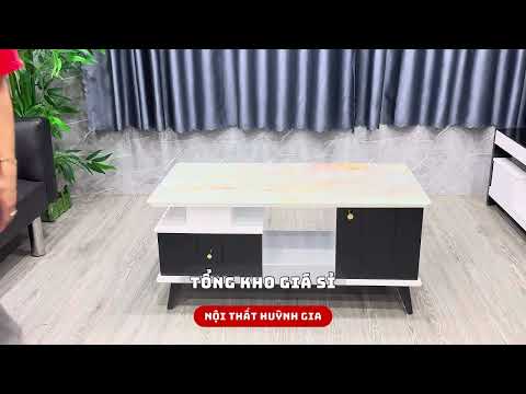 Bàn Trà Sofa Mặt Vân Đá 2 Hộc Tủ Hiện Đại - BT27