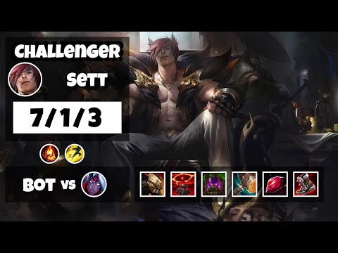 Sett Bot Lane 11.8 Challenger Gameplay Replay S11 (7/1/3) - KOREAN