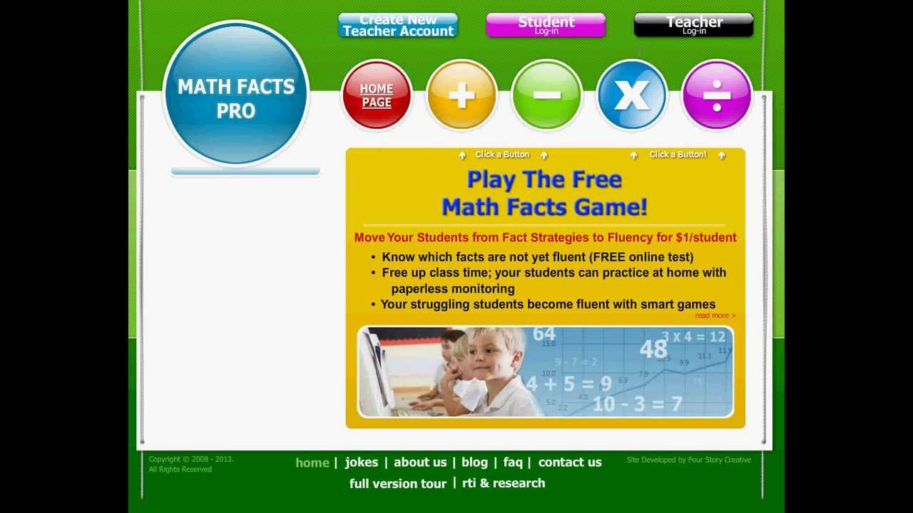 Old Math Facts Pro demo, see new overview instead