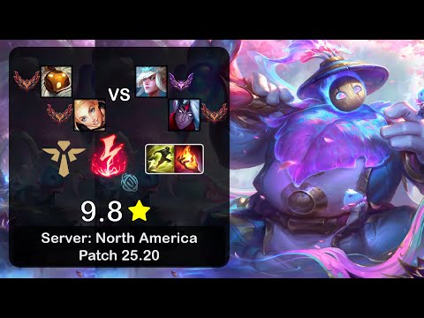 Bard Support + Lux vs Janna + Varus - NA GrandMaster - Patch 25.20