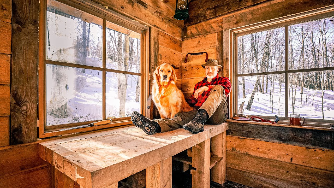 Building a DIY Workbench in my Off Grid Log Cabin Woodshop