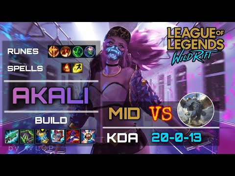 Wild Rift Akali Gameplay VS Galio #2 | Wild Rift Akali Build & Runes | Wild Rift Akali combo guide