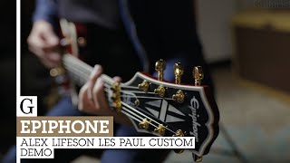 Video thumbnail for Epiphone Alex Lifeson Les Paul Custom Demo by Guitarist