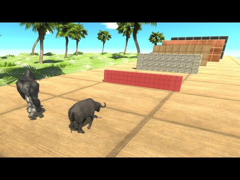 Race Through Blocks Wall | Mutant Primates vs Modern Mammals - Animal Revolt Battle Simulator