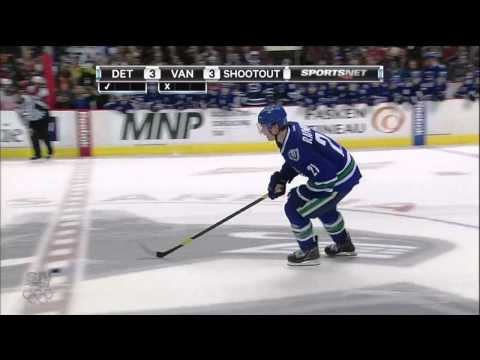 Canucks vs Red Wings FULL Shootout 02/02/2012