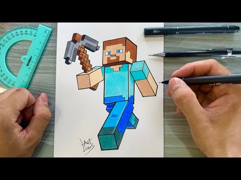 Insane Tutorial: Draw Minecraft Steve!