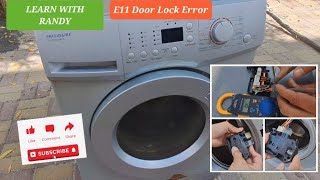 Washing machine door switch repair. E11 error FRIGIDAIRE BRAND.