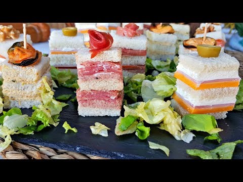Canapés fríos con pan de molde