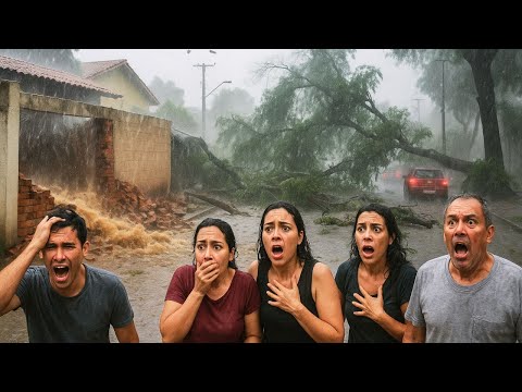 CAOS em GOIÂNIA! Temporal DESTRÓI árvores, alaga ruas e trava o TRÂNSITO na capital!