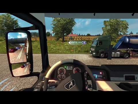 ETS2 MAN TGX 540 EURO6 + 平板拖車x2 從Košice到Zürich