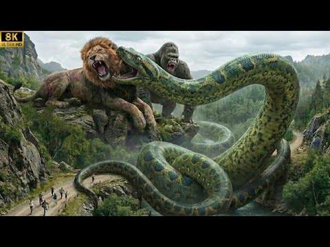 King Kong And Simba Lion vs. Titanoboa Snake: An Unexpected Clash İn The National Park