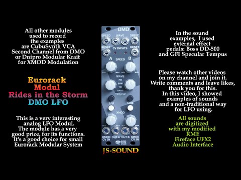 Eurorack Modul Rides in the Storm DMO LFO as VCO with XMOD