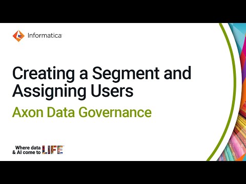 Creating a Segment and Assigning Users in Axon Data Governance