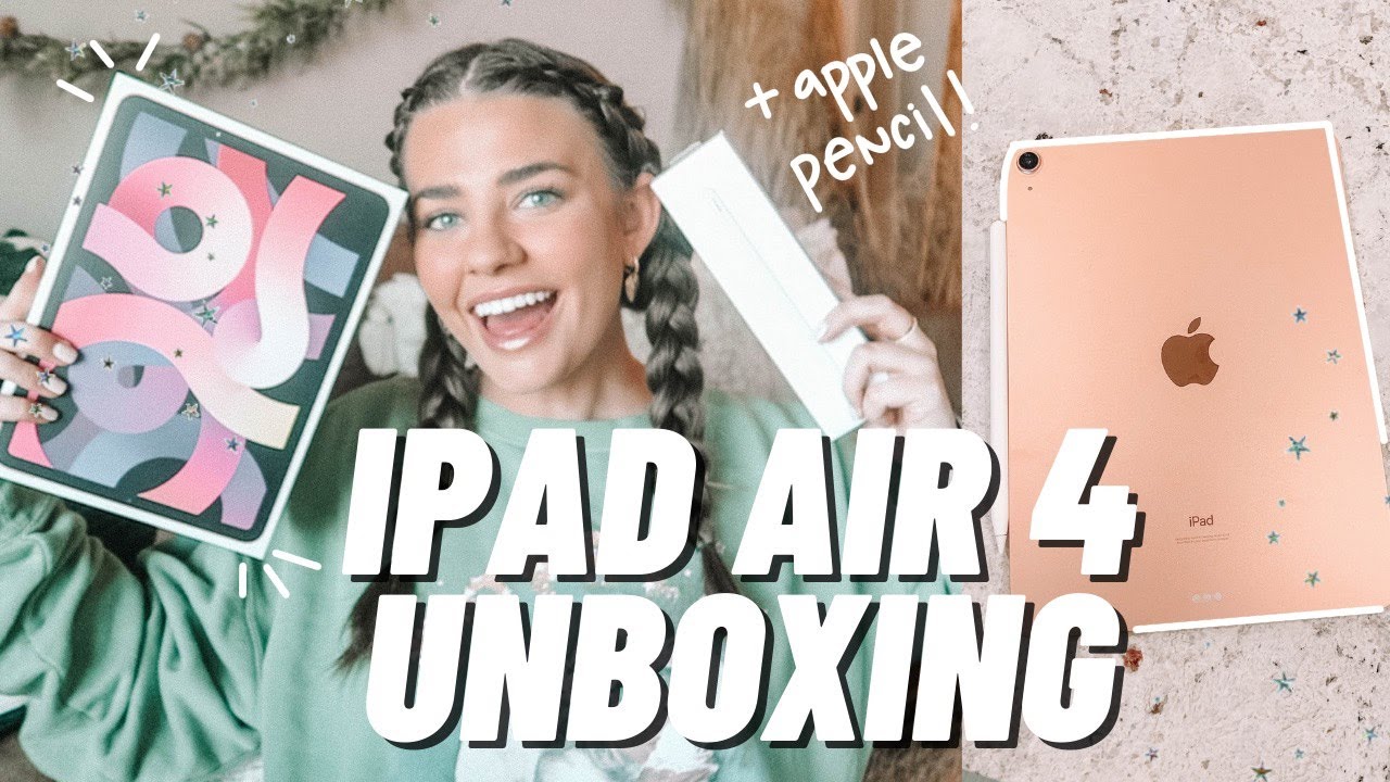 2020 ROSE GOLD IPAD AIR 4th GENERATION UNBOXING + apple pencil 2nd generation & set up!!