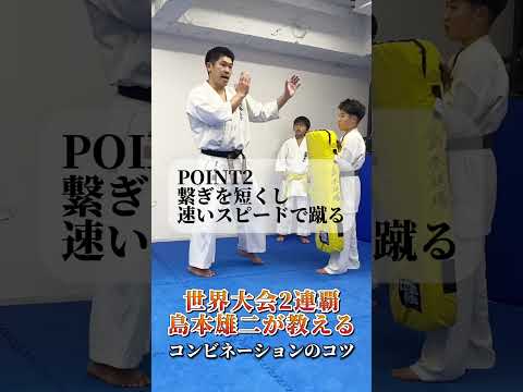 島本雄二：コンビネーションのコツ  #karate #空手 #kyokushin #martialarts #極真空手 #新極真会 #sports #budo #shorts
