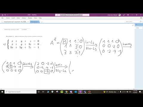 Primul exercitiu pentru examenul la ALGEBRA LINIARA