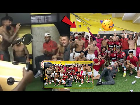 A FESTA DO VESTIÁRIO DO FLAMENGO APÓS A CLASSIFICAÇÃO PRA FINAL DA LIBERTADORES