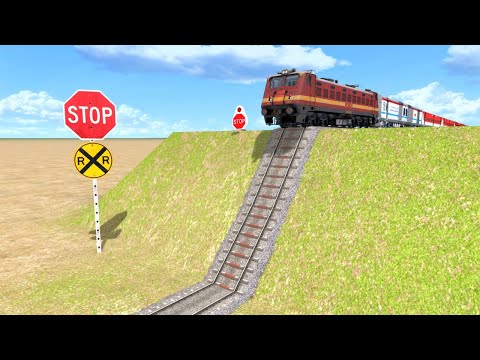 Trains vs Unfinished Railway – Live Train Accident On Unfinished Railroad Track | Train Simulator