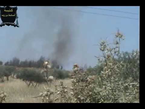 اشتعال النيران من داخل الكتيبة السابعة دفاع جوي جراء استهدافها من قبل كتيبة أسامة بن زيد