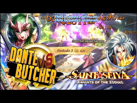 PARTIDA DIGNA DE UMA FINAL! Dante VS Butcher - Narração (ft. Sonecarox e Rion) Saint Seiya Awakening