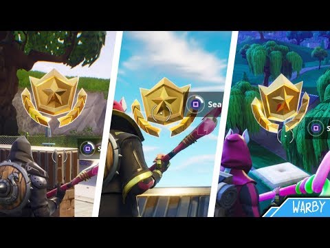 Fortnite Battle Royale - All Season 5 Secret Battle Star Locations Guide (Free Battle Pass Tiers)