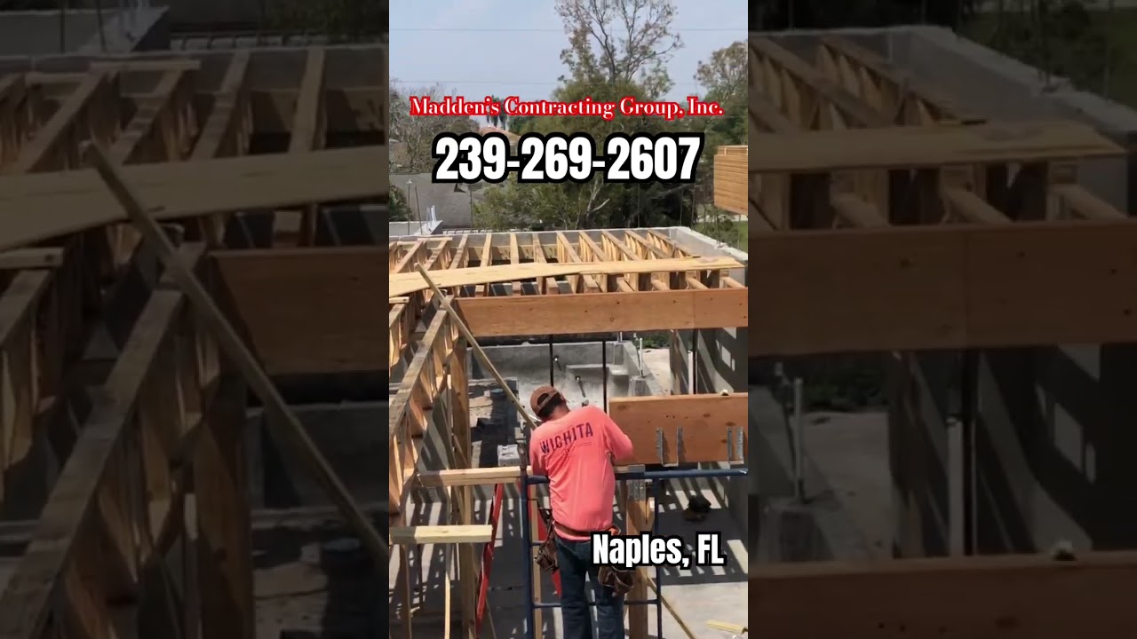 Subfloor installation, after rafters are set. Contact MCG. #construction #work #win