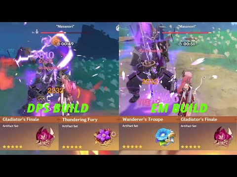 Genshin Impact Yae Miko Artifact Test Part 3 (DPS Build Vs Full EM Build)