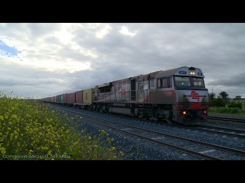 SCT Class Locomotive On 7922V Dooen Containers - PoathTV Australian Trains & Railways