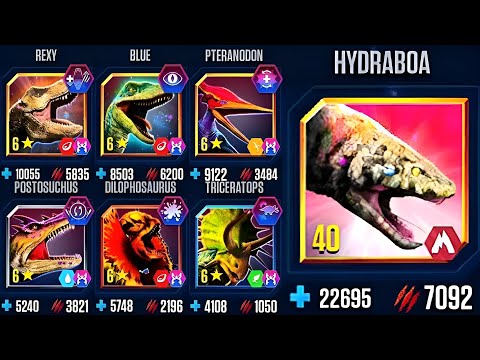 BATTLE OF ALL 6 STAR HEROES WITH HYDRABOA | JURASSIC WORLD THE GAME