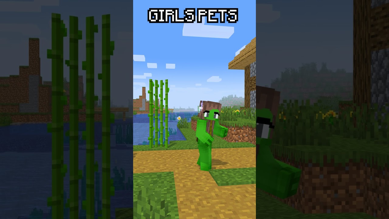 Girls Pet vs Boys Pets  - JJ and Mikey Maizen Minecraft Animation #maizen #minecraft #shorts