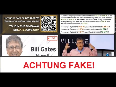 ACHTUNG BETRUG! Bill Gates verschenkt keine BITCOIN!!