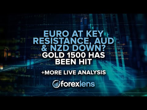 Forex Lens - EURO AT KEY RESISTANCE, AUD & NZD DOWN? , GOLD 1500 HAS BEEN HIT + MORE ANALYSIS