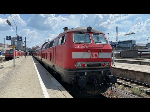 Br 218 mit Dostowagen Mitfahrt von München Hbf nach Geltendorf Vmax. 140 km/h