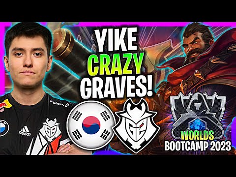 YIKE CRAZY GAME WITH GAVES IN KOREA SOLOQ! | G2 Yike Plays Graves Jungle Worlds Bootcamp 2023!