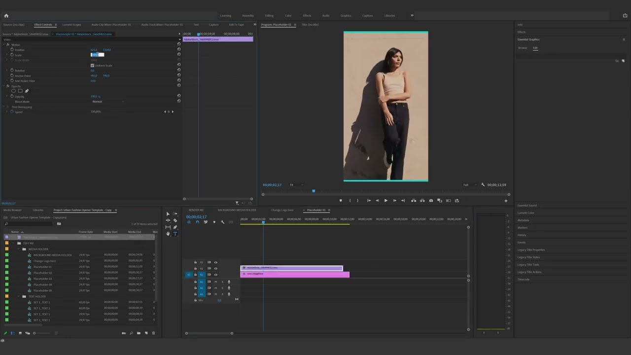 How to edit the Urban Fashion Opener Template in Premiere Pro