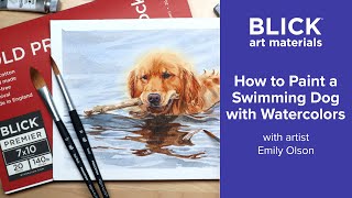 How to Use Hard & Soft Edges to Create Depth in Watercolor | Swimming Dog Tutorial with Emily Olson