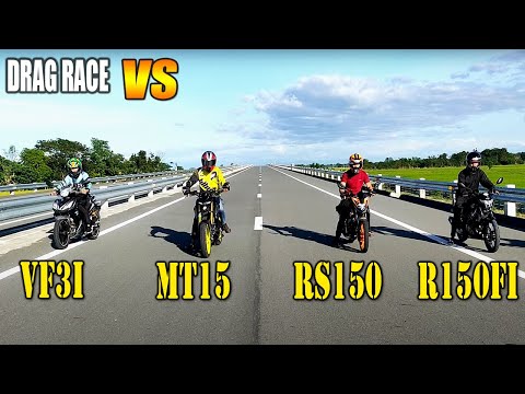 MT15 vs SYM VF3 vs Raider Fi vs RS150 | Drag race