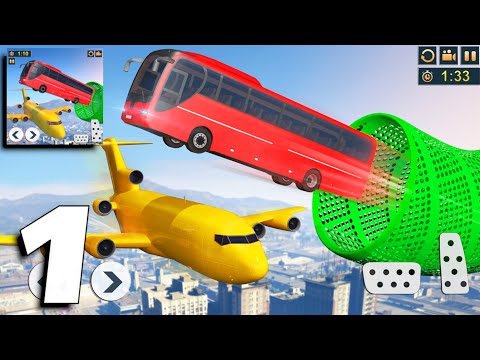 Impossible Bus Stunt Driving - Free Bus Games 2020 - Gameplay Part 1 Levels 1-3 (Android, iOS)